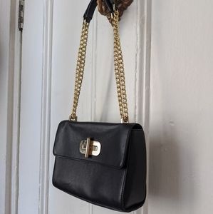 *Sold* Tommy Hilfiger saffiano bag black with gold chain